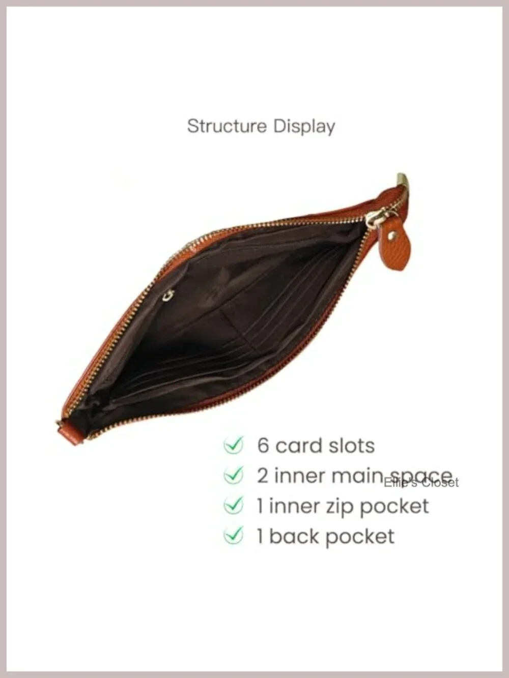 Genuine Leather Wristlet Wallet Small Crossbody Purse with Adjustable Strap